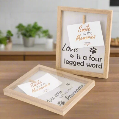Pet Memory Clip Photo Frame Love is a Four-Legged Word or Seriously Pawsome - Image 1 of 4
