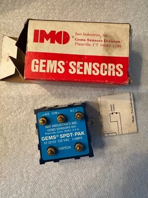 NOS GEMS SENSORS 22155 SPDT-PAK RELAY 120V. Ac. 5a. 5945-00-482-3435 - Image 1 of 3