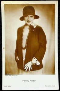 Tarjeta postal con foto real de actriz de cine y escenario Henny Porten de la década de 1920 RPPC - Imagen 1 de 2