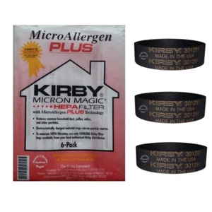 Original Kirby 6 Hepa Filter PLUS + 3 Riemen für alle Modelle (204814 + 301291) - Picture 1 of 7