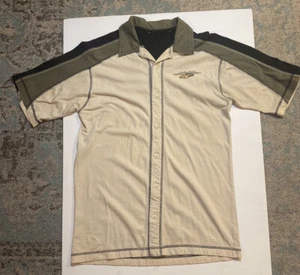 Vintage Hot Rod Collar Short Sleeve Button Up 1980s Car Racing Flames No Tag M - Picture 1 of 9