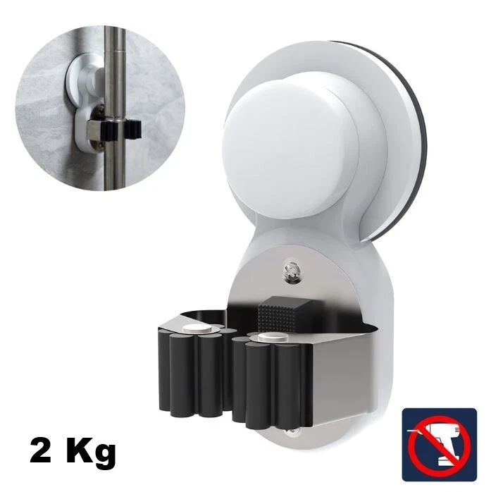 SUPPORTO DA MURO A VENTOSA PORTA SCOPE A GANCIO / MOLLA IN METALLO PORT. 2 Kg - Immagine 1 di 4