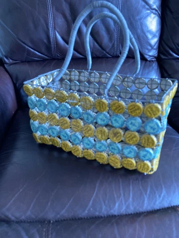 A hand made Coca-Cola /Schweppes caps Basket(12x6x6). Early 2000s Cover