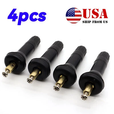 4x Rubber Wheel Rim TPMS Tire Pressure Sensor Tire Valve Stem For Chevrolet. Foto 1 de 4