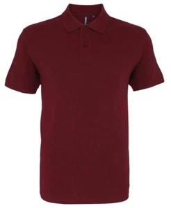 Asquith & Fox Men's Polo AQ010 Classic Fit Smart Work Casual Cotton Burgundy L - Picture 1 of 1
