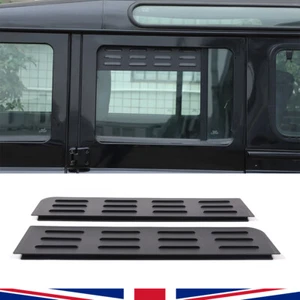 Black Aluminum Rear Window Vent Louver Trim For Land Rover Defender 110 2004-18 - Picture 1 of 10