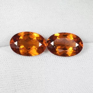 7.88Cts Best Luster Coca Orange Natural Hessonite Garnet Oval Pair..!!! - Picture 1 of 2