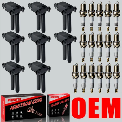 Brand 8X OEM Ignition Coil & Iridium Spark Plug For Dodge Ram Jeep 5.7L V8 UF504 - Image 1 of 4