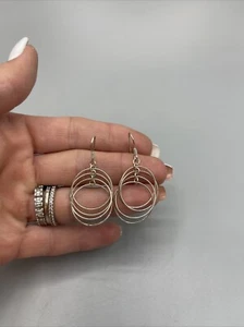 Impresionantes pendientes colgantes modernistas de plata de ley 925 #y96 - Imagen 1 de 14