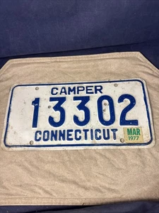 Connecticut State License Plate 13302 1977 Camper - Picture 1 of 8