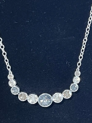 Nuevo collar redondo gris claro negro Touchstone Crystal de Swarovski $109 venta al por menor Foto 1 de 4
