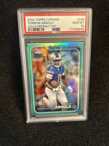 PSA 10 GEM 2024 TOPPS CHROME AQUA REFRACTOR TERRION ARNOLD RC ROOKIE /199 POP 1 - Picture 1 of 1