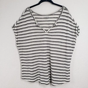 Lane Bryant Dolman T-Shirt Damen 18/20 grau gestreift lässig Bohemian V-Ausschnitt Y2K - Bild 1 von 16