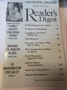 Reader's Digest Magazines  February 1993 Large Print Edition Vintage H6 - Picture 1 of 1
