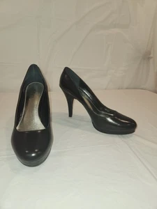 ALFANI Black Leather Heels Size 8.5 WIDE WIDTH. WORN 2Xs, GREAT CONDITION! - Picture 1 of 8
