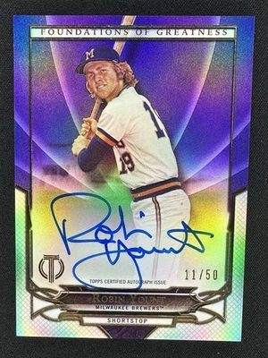 Robin Yount 2016 Topps Tribute Foundations of Greatness automático #'d/50 HOF Brewers Foto 1 de 4