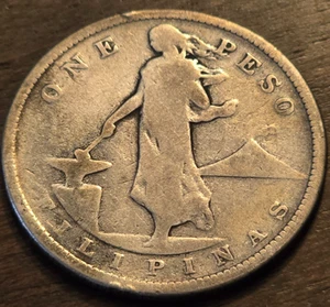 1909-S - US-Philippine One Peso - Toning Coin! 100+ Year-Old WWI ERA Gem! - Picture 1 of 2