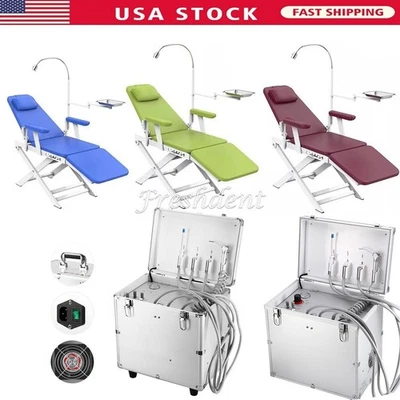 Ergonomic Dental Mobile Chair Folding Silla LED Light/Dental Delivery Unit 4Hole - Image 1 of 4