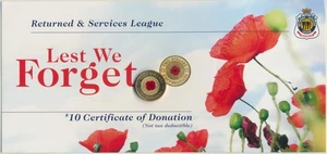 Australia: 2012 $2 Coloured Red Poppy coin UNC no mintmark with RSL Certificate - Picture 1 of 1