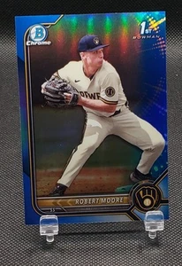 2022 Bowman Draft Chrome Blue Refractor Robert Moore #BDC-131 /150 Brewers - Picture 1 of 3