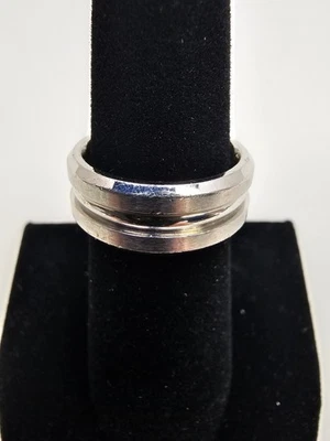 Anillo Tritón Acero Inoxidable Plata Banda Talla 6 Foto 1 de 2