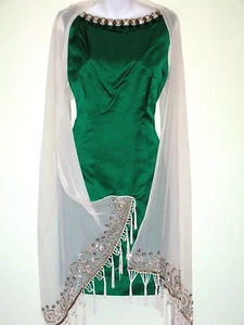 *$2860**14* Gustavo Cadile Embellished Silk Cocktail Dress Top Tunic made in USA - Picture 1 of 12