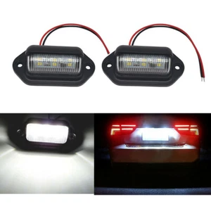 2Pcs 6LED Car Rear Tail Lamp License Number Plate Lights For Lorry Truck Trailer - Picture 1 of 11