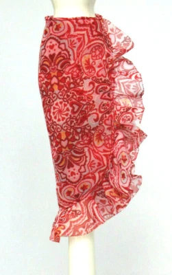 Rosa Rojo Volantes Boho Barbie Falda Coqueta Corazón Estampado Muñeca Ropa Modelo Musa Foto 1 de 4