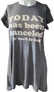 Wildfox Gray Sleep Shirt T-shirt Today Has Been Canceled Go Back To Bed SZ XS - Picture 1 of 11