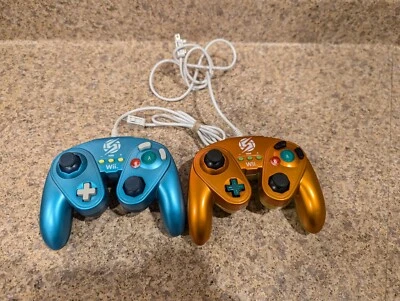 Samus Wired Fight Pad - Nintendo Wii Blue & Orange Controller Metroid Smash Bros - Image 1 of 4