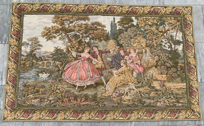 3x5 ft Vintage Romantic French Tapestry Traditional Goblins Authentic Wall Décor - Image 1 of 4