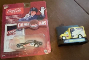2 Vintage Die Cast Matchbox Cars. Coca Cola 1998 Box Van & Race Car MIMB - Picture 1 of 3