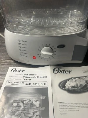 Oster Food Steamer Model #5711 2-Tier 2-Quart White Egg Vegetables Rice WORKS  - Image 1 of 4