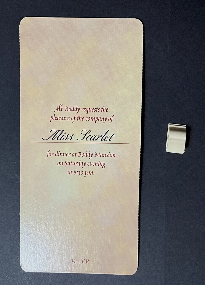 Pista 1998 50 aniversario pieza de repuesto Miss Scarlet invitación y clip pieza Foto 1 de 1