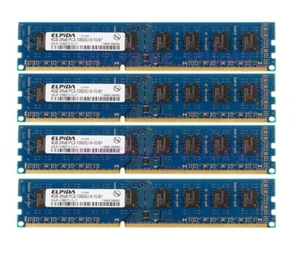 4X 4GB Elpida 4GB 2Rx8 PC3-10600 DDR3 1333Mhz 240pin RAM DIMM Desktop Memory $c3 - Picture 1 of 7