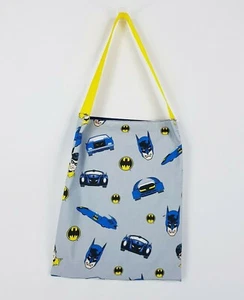 Batman Library Bag Handmade Batman Print Grey Blue Tote Bag Satchel Library Tote - Bild 1 von 11