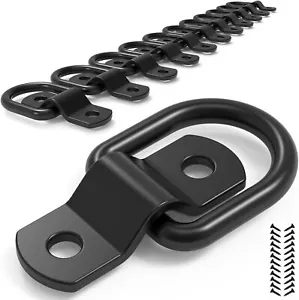 12PCS D Rings Tie Down Anchors for Trailer Truck, 1/4" Trailer Tie Down Anchor, - Picture 1 of 8