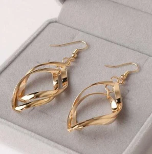 Fashion Women Earrings Double Layer Rotate Wave Spiroids Teardrop Tassel 0615 - Picture 1 of 9