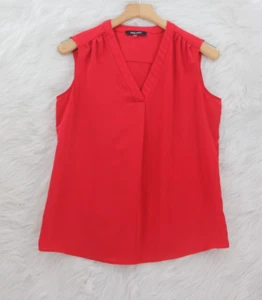 Nine West Women's Red Sleeveless Lightweight V Neck Top Sz S #1143 - Picture 1 of 11