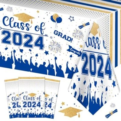 Mantel Decoraciones Graduación Clase de 2024 - 3 Piezas Plástico Felicidades Grado... Foto 1 de 4