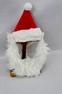 Small Dog/Cat Santa Hat and Beard, Adjustable Strap - Picture 1 of 8