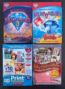 Lot/4 Vintage MacOS Software Bejeweled 2 & 3, iRemember, Print Explosion Deluxe - Bild 1 von 3