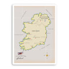 2 x 10cm Vintage Ireland Map Vinyl Stickers - Irish Travel Sticker #70269