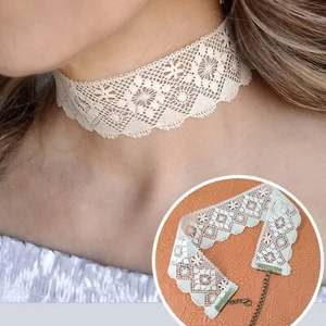 Antique Lace CHOKER / COLLAR NECKLACE - New & Handmade - Boho, Cottage, Vintage - Picture 1 of 6