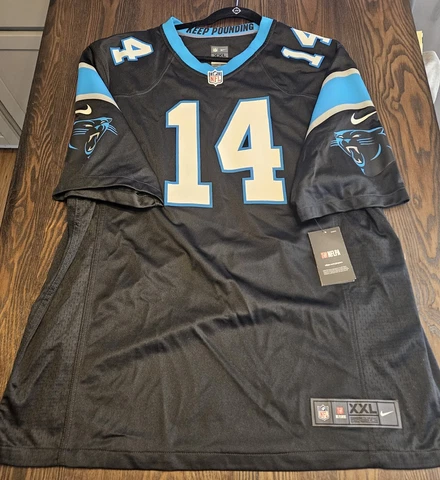 Carolina Panthers # 14 Sam Darnold 2xl On Field Nike Home Jersey Mens New Cover