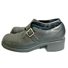 Vintage White Mountain Leather Square Toe  Heeled Monkstrap Oxford Shoe Black 9