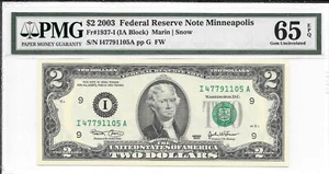 2003 Minneapolis $2 FRN (IA Block) PMG 65 EPQ Gem Uncirculated - Picture 1 of 20