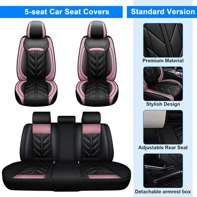 For BMW Car Seat Covers Full Set Front Rear Pu Leather Seat Protector - Image 1 of 4