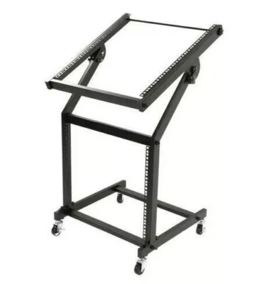19U Studio DJ Rack Stand Cart for Network Mixer Music Audio Equipment on Wheels - Image 1 of 4