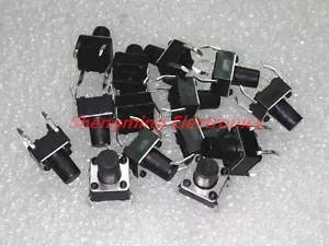100PCS Momentary Tactile Push Button Switch Tact Switch 6X6X10mm 4-pin DIP-4 - Picture 1 of 2